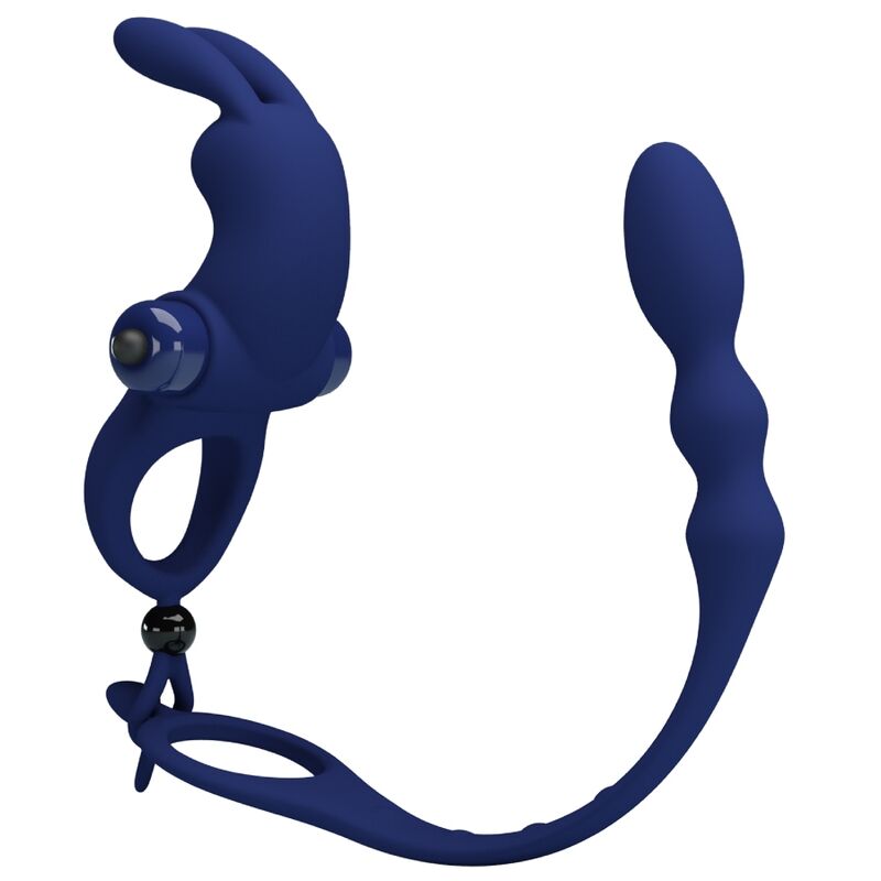 Pretty love - ayad anneau vibrateur lapin avec plug bleu