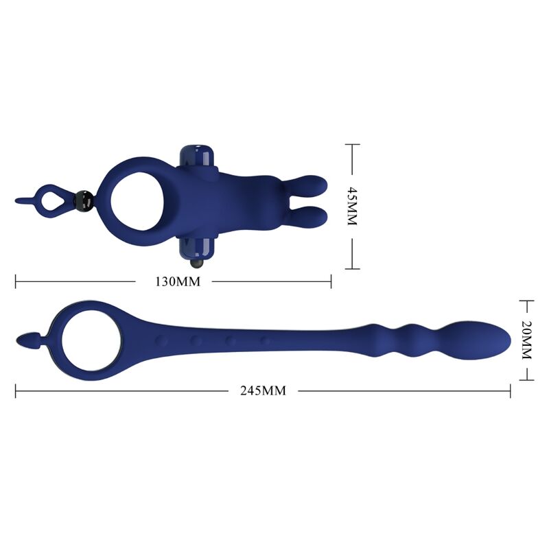 Pretty love - ayad anneau vibrateur lapin avec plug bleu