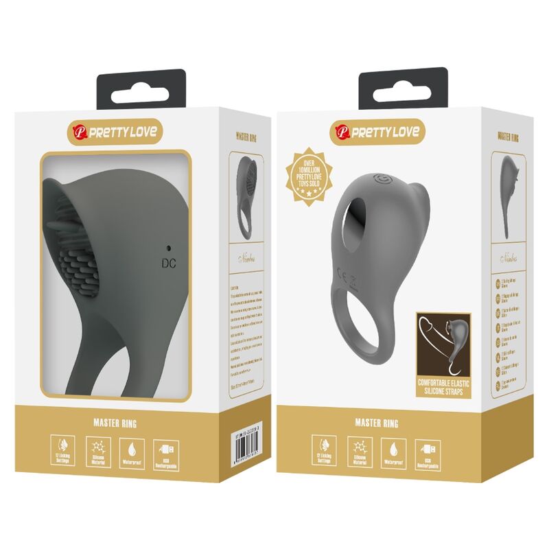 PRETTY LOVE - NIMBUS ANNEAU VIBRATEUR AVEC LANGUE GRIS