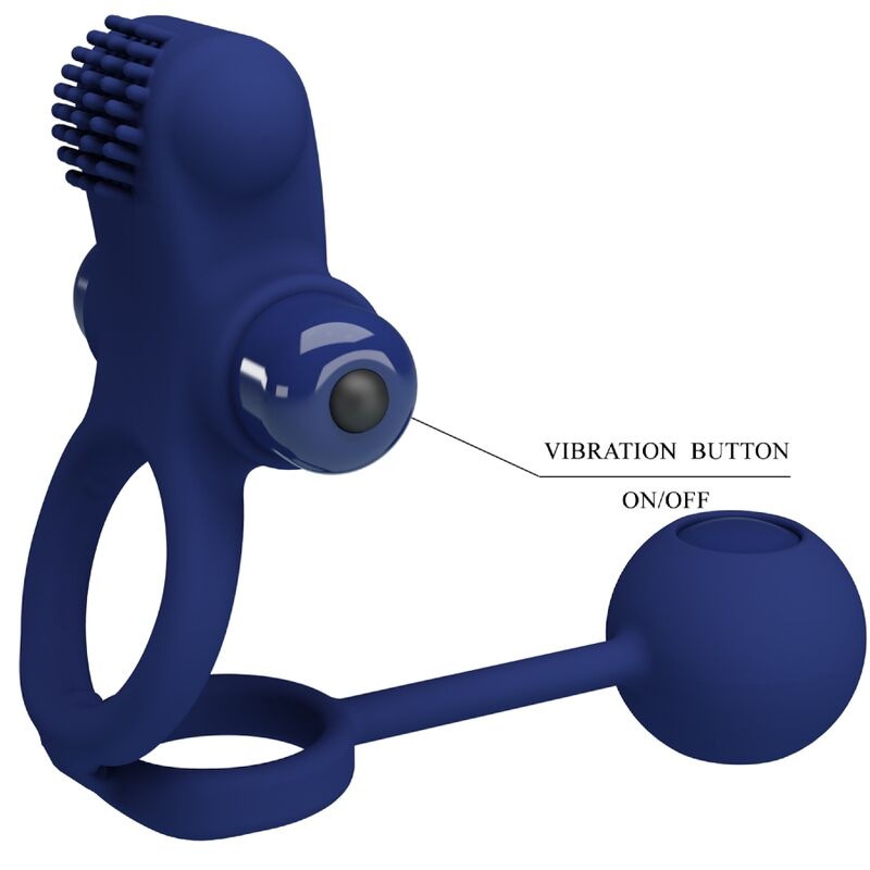 Pretty love - remington double anneau vibrant avec plug bleu