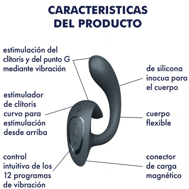 Satisfyer - Vibromasseur Double Stimulation G for Goddess 1 - Gris