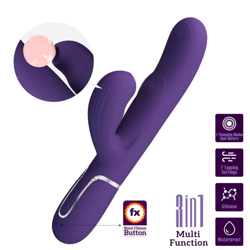 Pretty Love – Vibromasseur double stimulation multifonction 3 en 1 – Violet