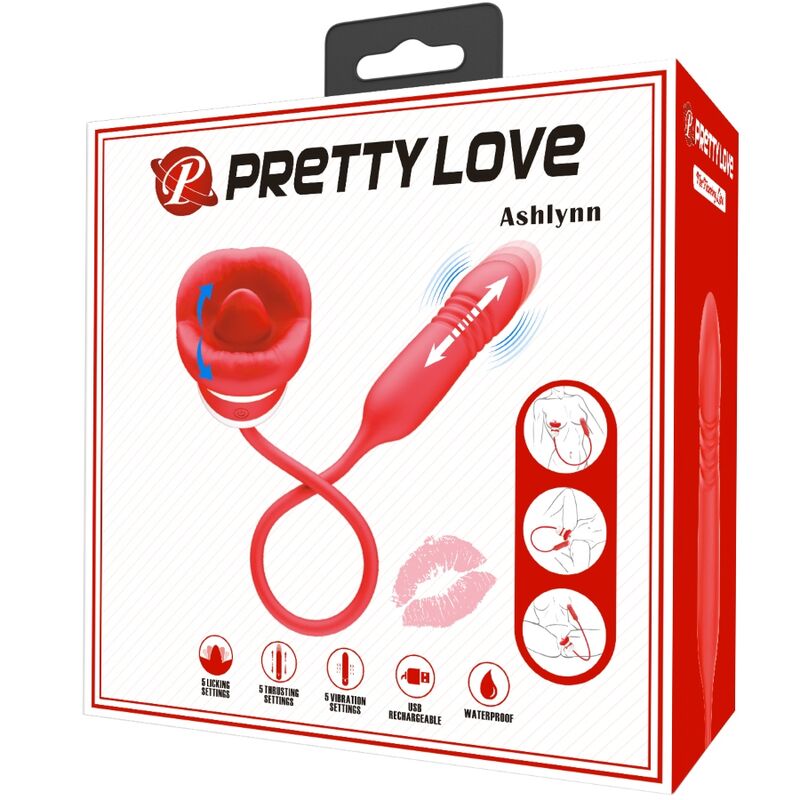 Pretty Love – Stimulateur Féminin Forme Bouche Ashlynn - Rouge