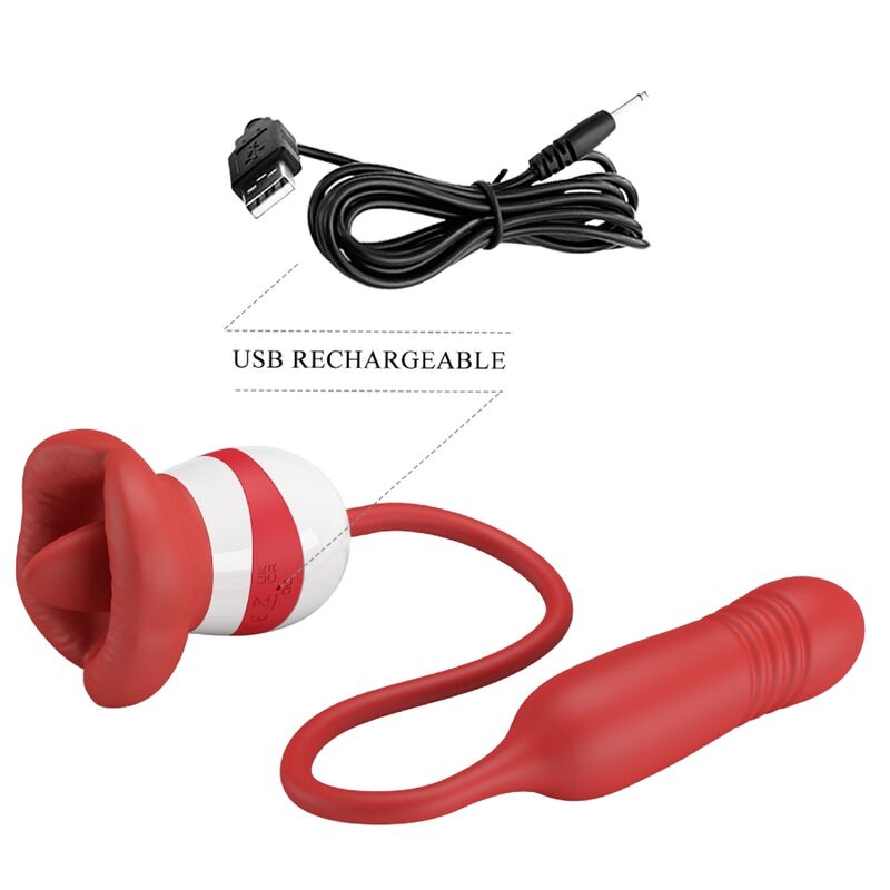 Pretty Love – Stimulateur Féminin Forme Bouche Ashlynn - Rouge