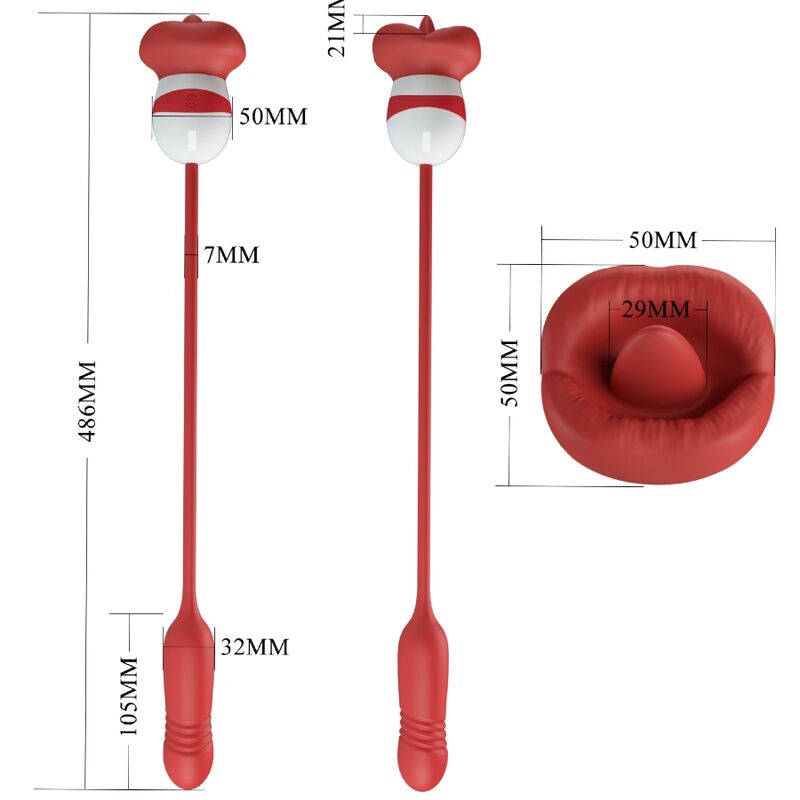 Pretty Love – Stimulateur Féminin Forme Bouche Ashlynn - Rouge