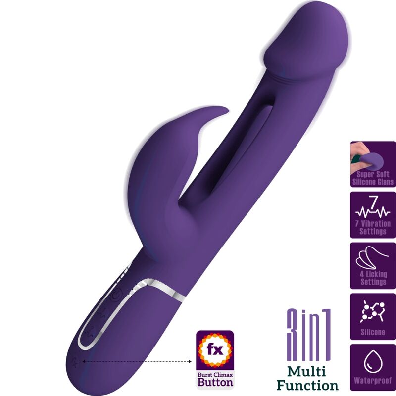 Pretty Love – Vibromasseur double stimulation multifonction 3 en 1 – Violet