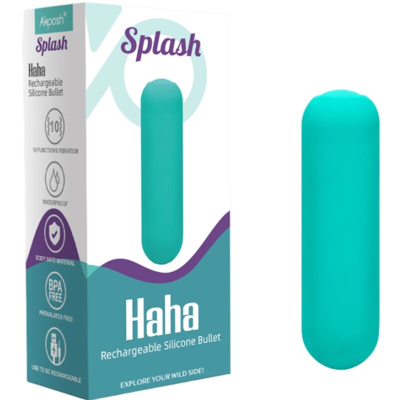 Armony - splash haha vibrateur bullet silicone 10 vibrations 75 x 19 cm vert
