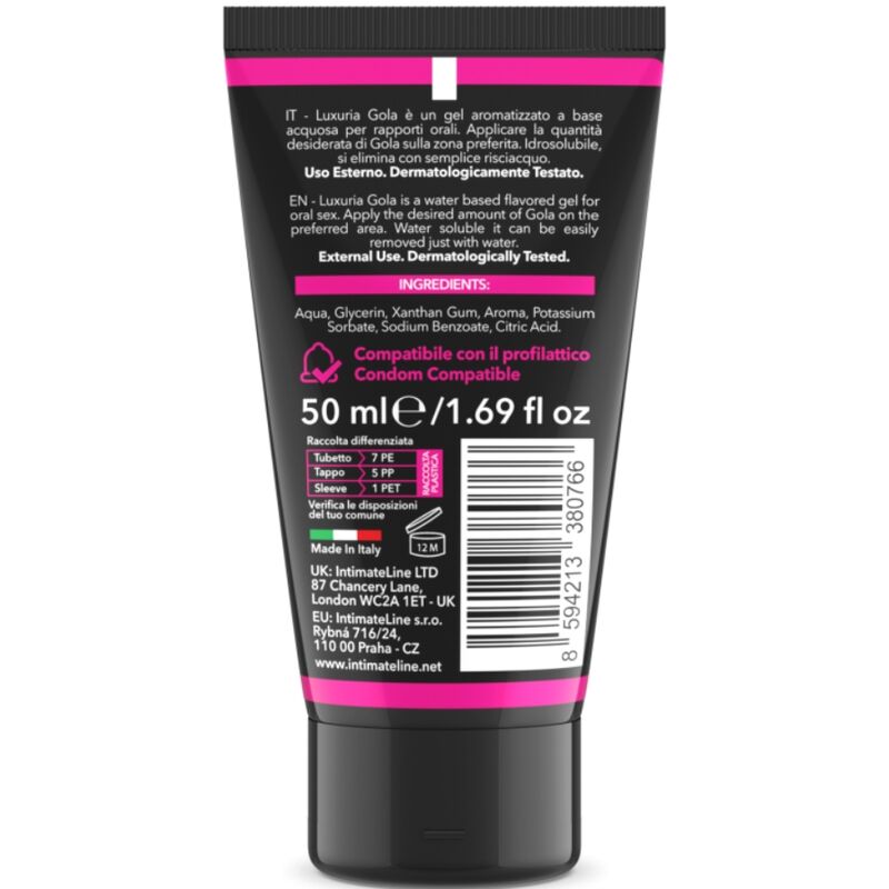 Intimateline luxuria - gel sexuel oral saveur cerise 50 ml