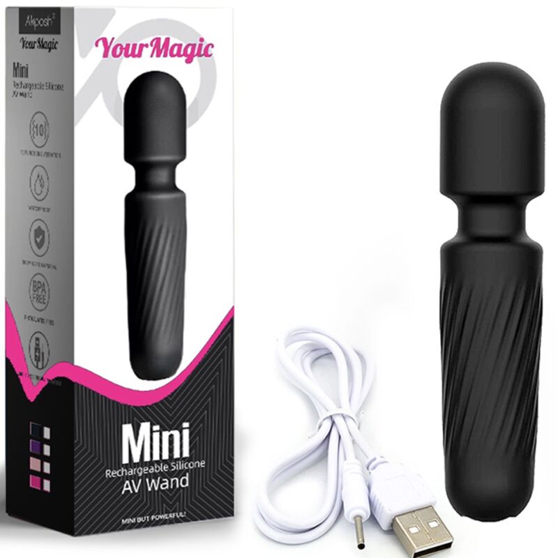 Armony - Mini Masseur & Vibrateur Rechargeable Your Magic - 10 Vibrations - Noir