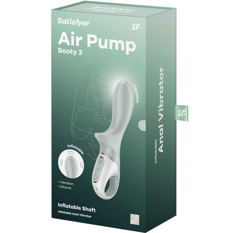 Satisfyer - Vibromasseur Anal Gonflable Air Pump Booty 3 - Vert
