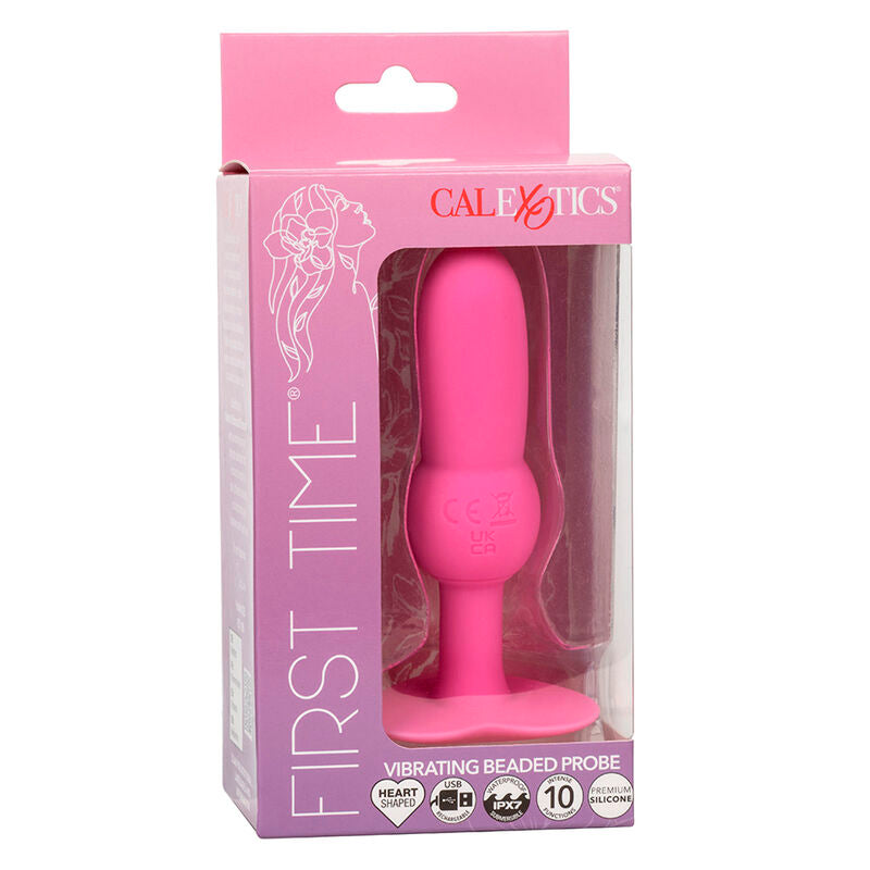 Calexotics - first time sonde anal plug perlée 10 vibrations rose