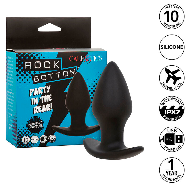 Plug Anal Vibrant Rock Bottom Perfect Probe Noir - CalExotics