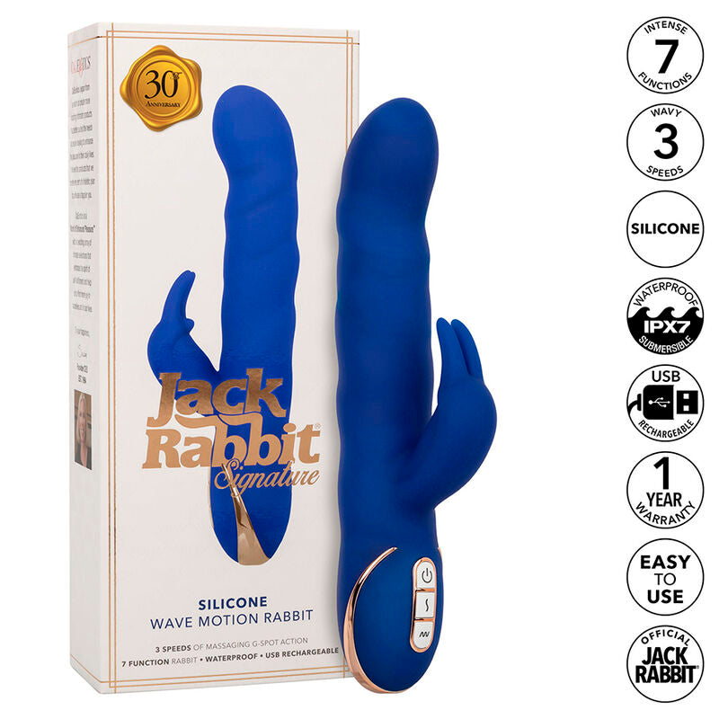 Calexotics – Vibromasseur Rabbit Wave 7 Modes Vibration Étanche Bleu