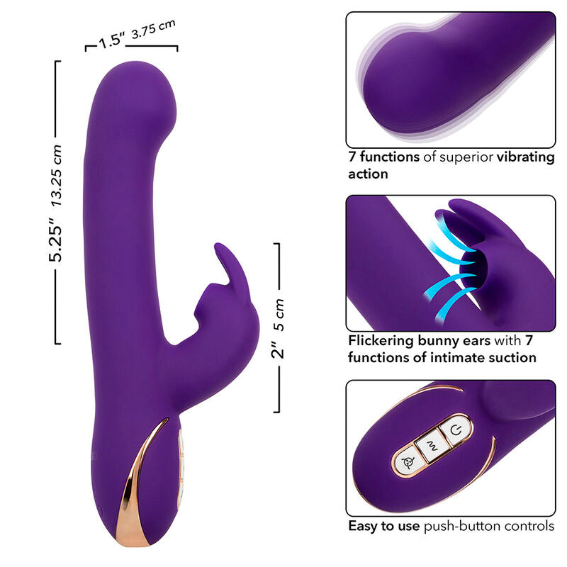 Calexotics – Vibromasseur Rabbit Jack 7 Modes Vibration & Succion Violet
