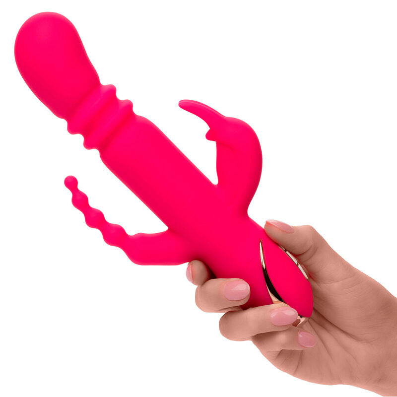 Calexotics – Vibromasseur Rabbit Jack Fantasy Triple Étanche & Chauffant Rose