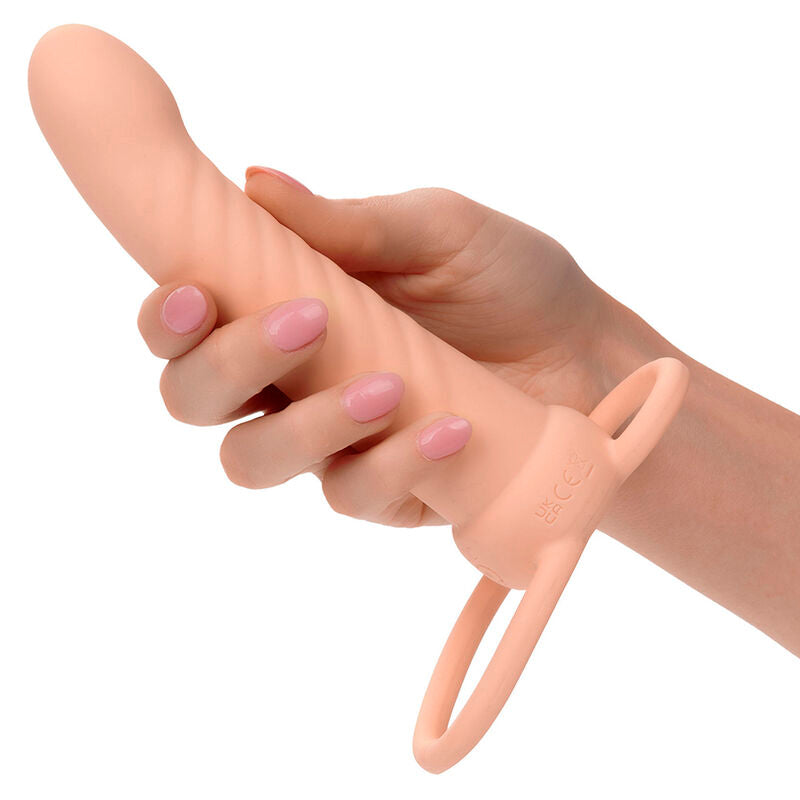 Pénétrateur Double Vibrant Maxx Nervuré Flesh - Calexotics