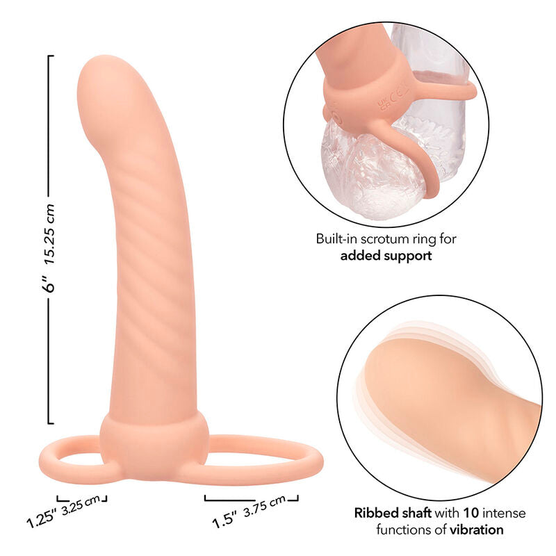 Calexotics - maxx double pénétrateur nervuré 10 vibrations flesh