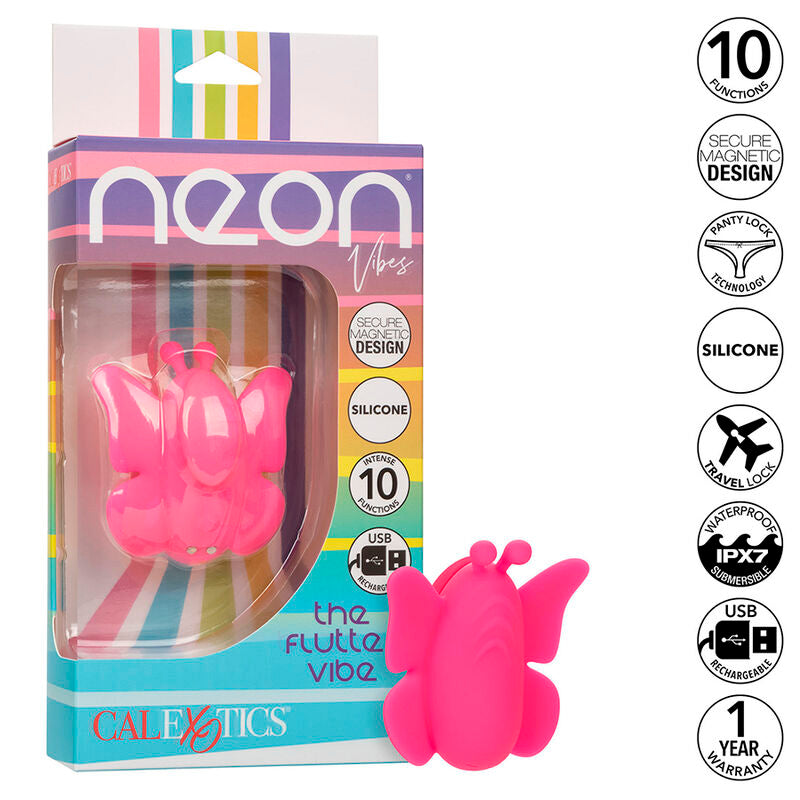 Calexotics - neon vibes flutter vibe stimulateur 10 vibrations rose