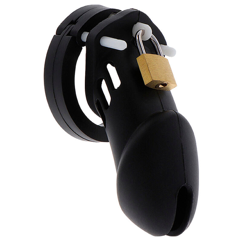 Hidden Desire Cage de chasteté pour homme en silicone noire Taille L
