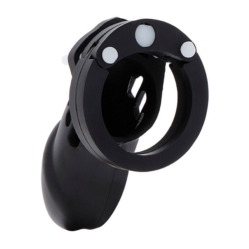 Hidden Desire Cage de chasteté pour homme en silicone noire Taille L