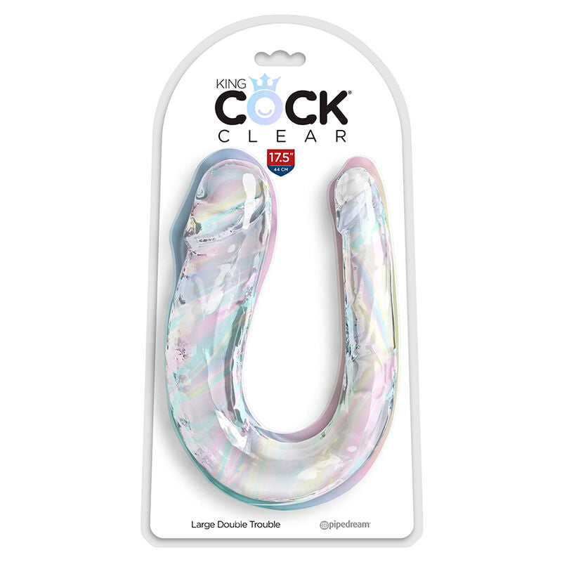 King Cock Double Gode 44 cm Transparent