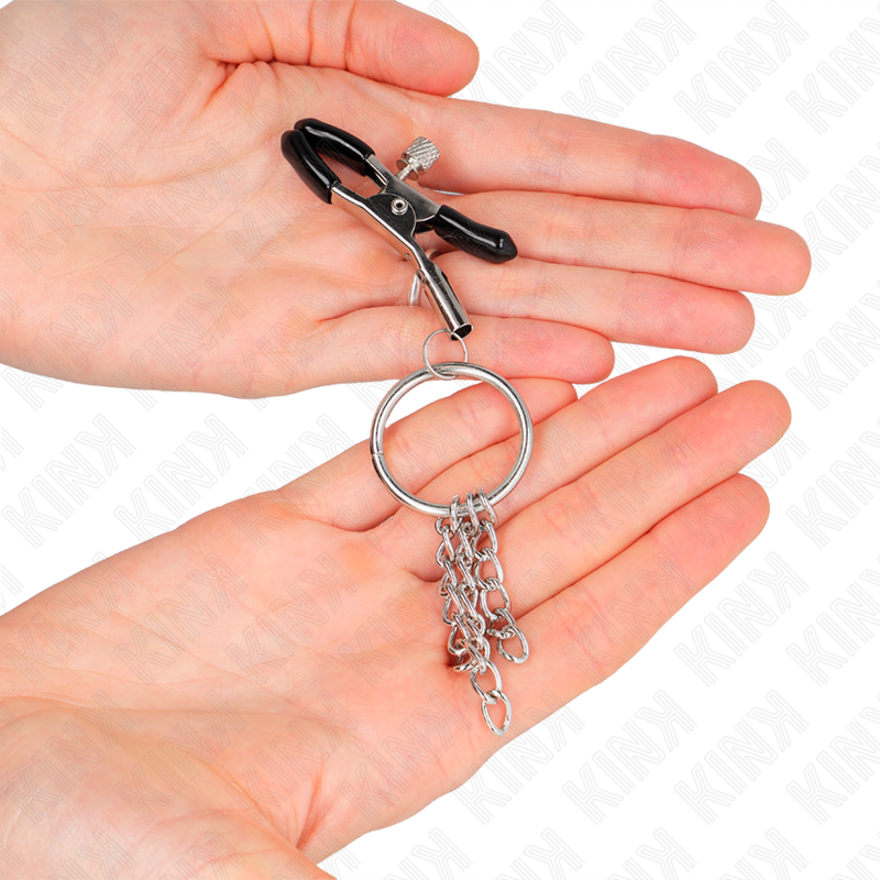 KINK – Pinces à tétons avec anneau et chaînette