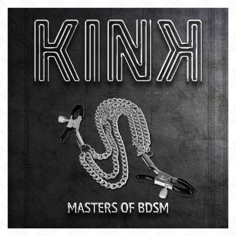 KINK – Pinces à tétons avec 3 chaîne en métal argenté