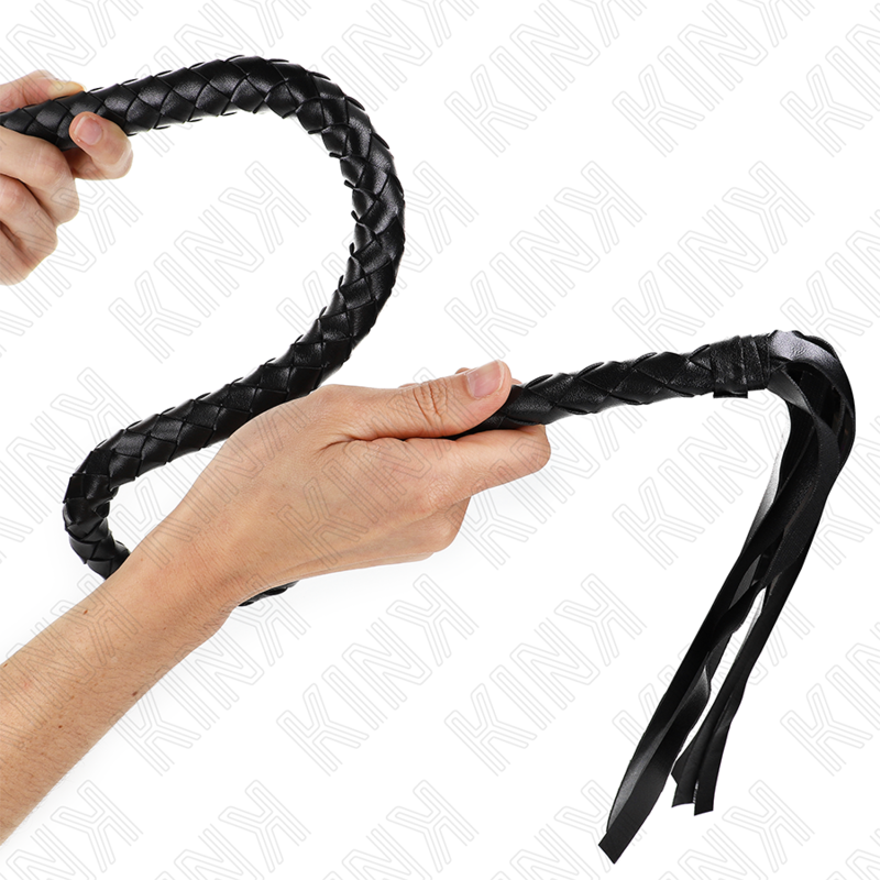 KINK - Fouet BullWhip BDSM avec anneau Noir - 65 cm