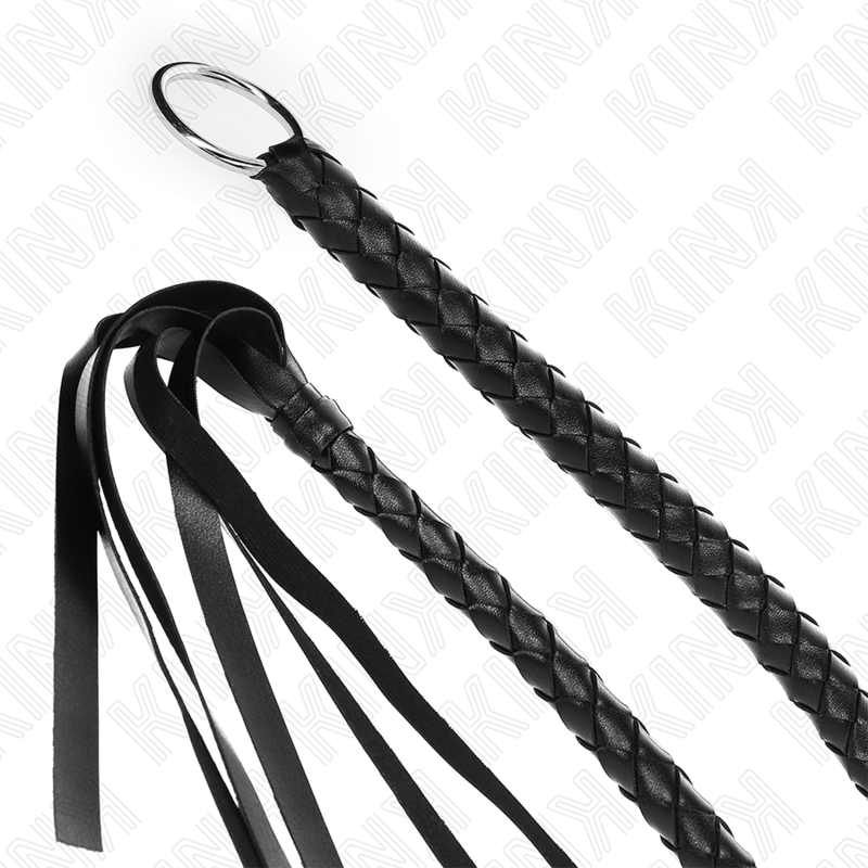 KINK - Fouet BullWhip BDSM avec anneau Noir - 65 cm