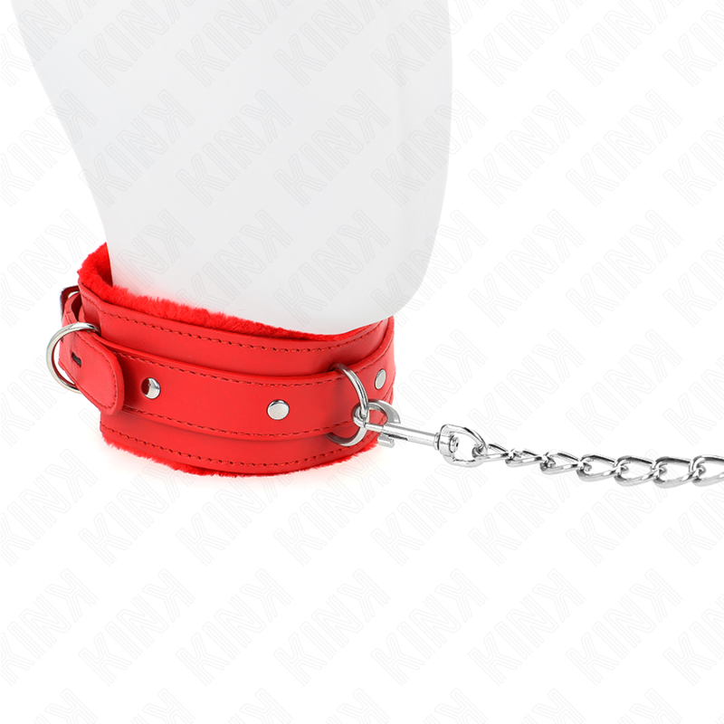 Kink - collier avec laisse 65 cm avec restrictions rouge 36-42 cm x 5,5 cm