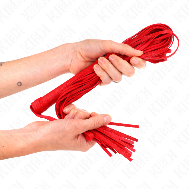 KINK - Fouet BDSM Rouge en PVC - 70 cm