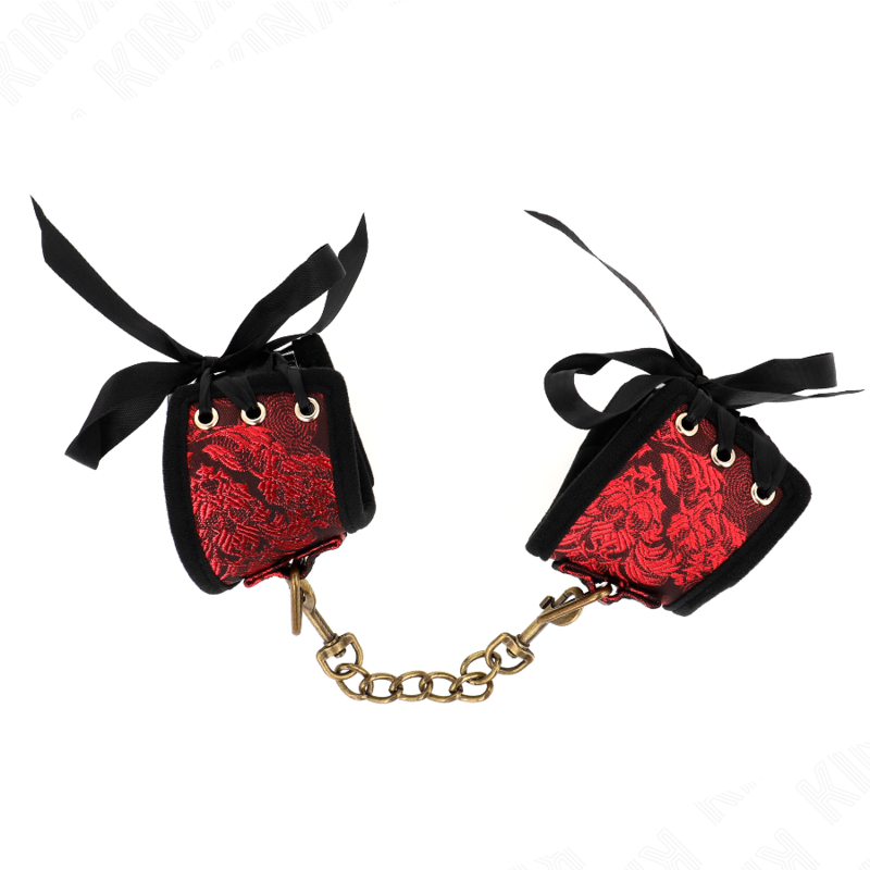 Attache-Poignets Scandal Détails Dentelle Rouge-Noir - Kink - KINK WRIST RESTRAINT