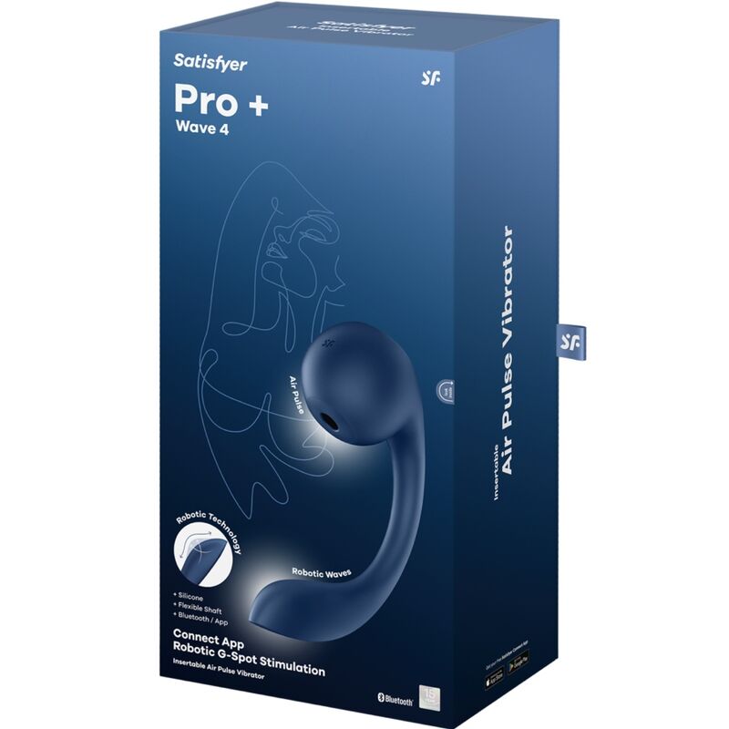 Satisfyer - Double Stimulateur Pro+ Wave 4 Connecté - Bleu
