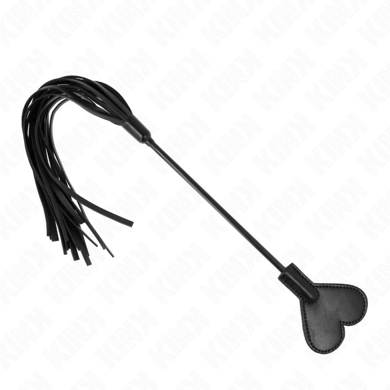 KINK - Paddle en Forme de cœur avec Martinet Noir - 35 cm