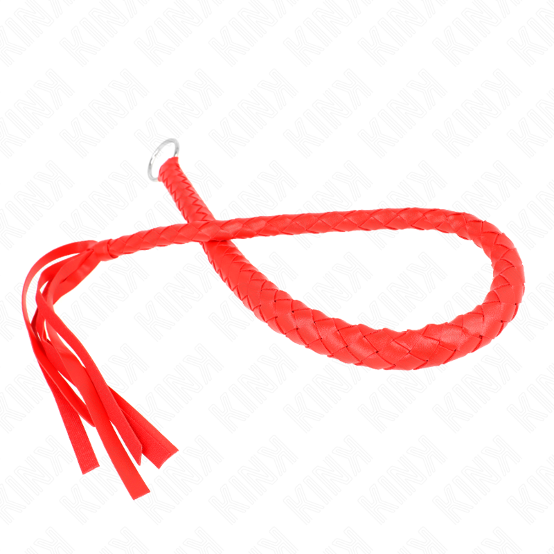 KINK - Fouet BullWhip BDSM avec anneau Rouge - 65 cm