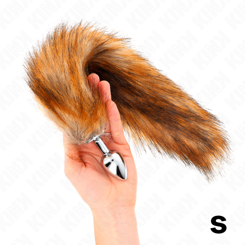 Kink - plug anal taille s 7 x 3 cm avec queue synthétique 40 cm marron