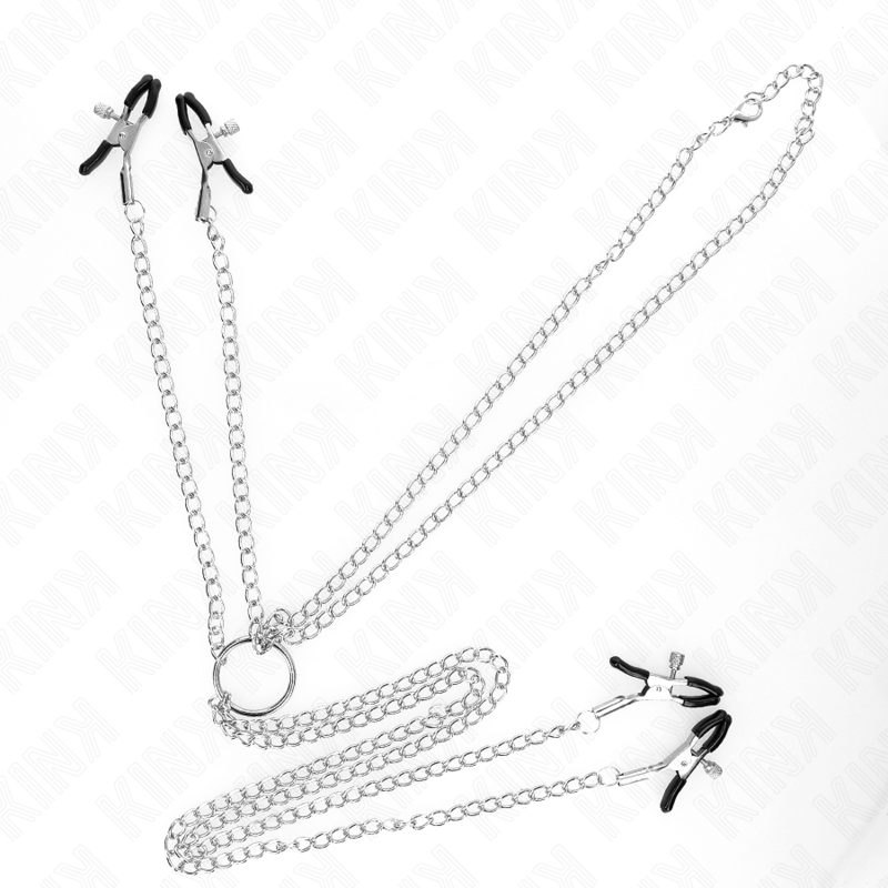 KINK - 4 pinces à tétons et clito réglables - Argent