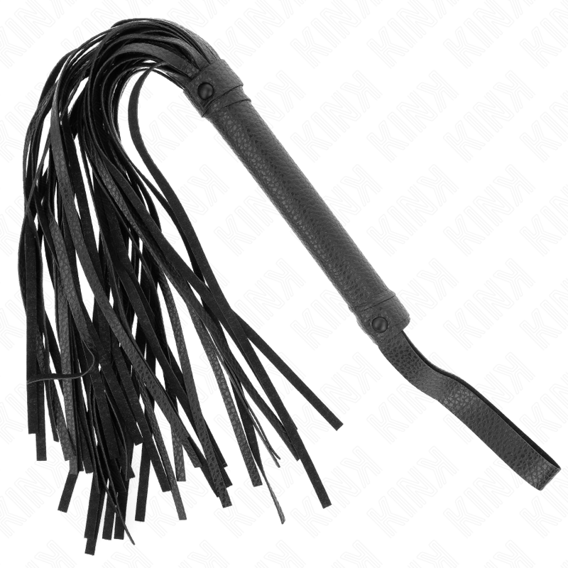 KINK - Fouet BDSM en Simili Cuir Noir - 43,5 cm