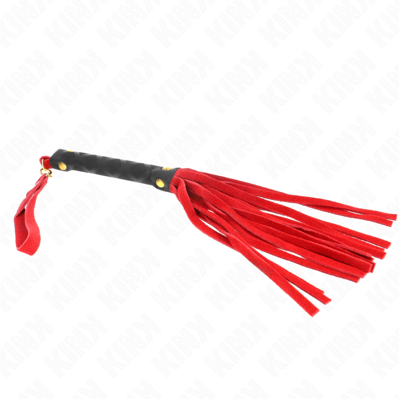 KINK - Mini Martinet BDSM en Daim Rouge - 30 cm