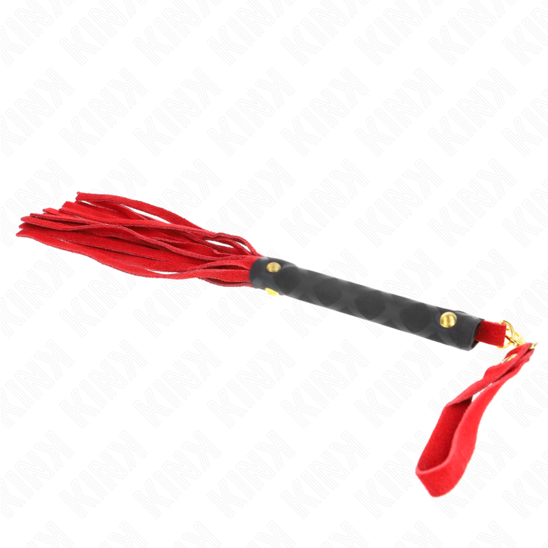 KINK - Mini Martinet BDSM en Daim Rouge - 30 cm