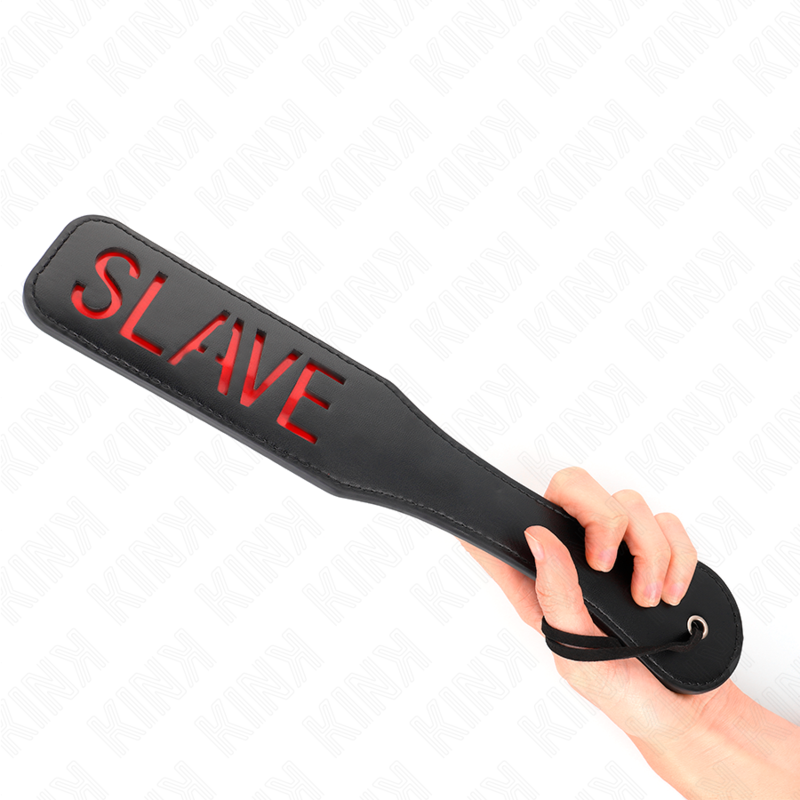 KINK - Tapette BDSM Noir avec Inscription ’Slave’ - 32 cm