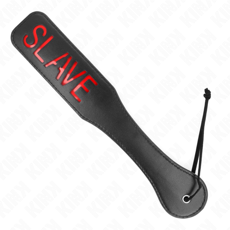 KINK - Tapette BDSM Noir avec Inscription ’Slave’ - 32 cm