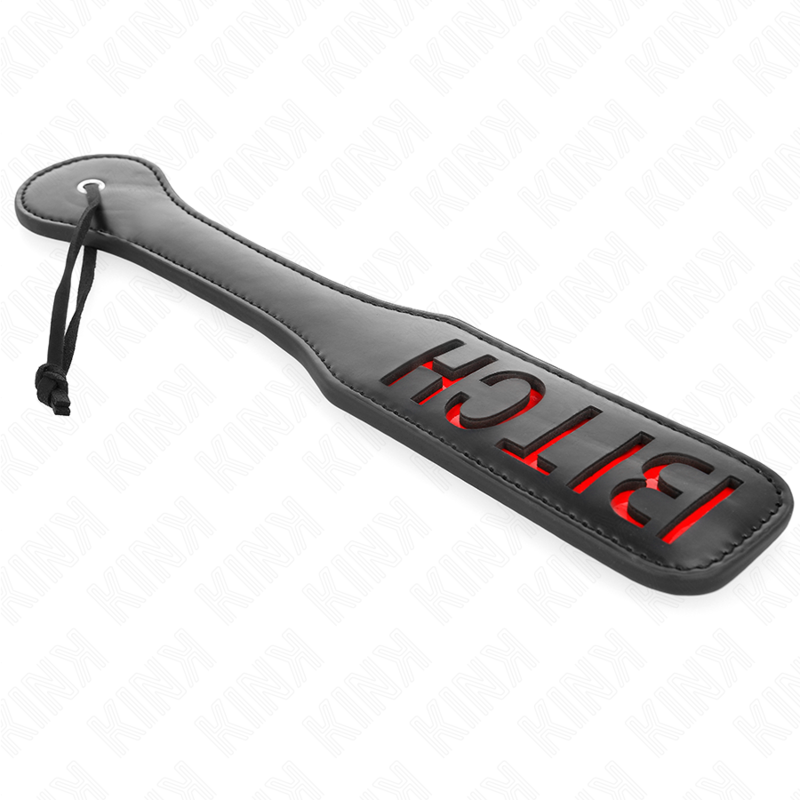 KINK - Tapette BDSM Noir avec Inscription ’Bitch’ - 32 cm
