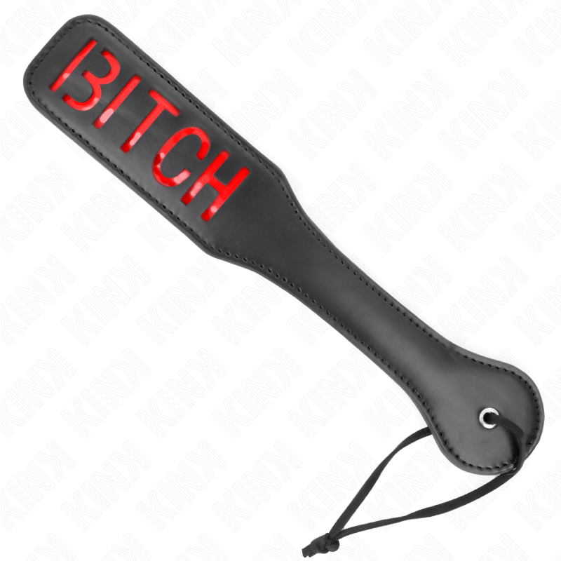 KINK - Tapette BDSM Noir avec Inscription ’Bitch’ - 32 cm