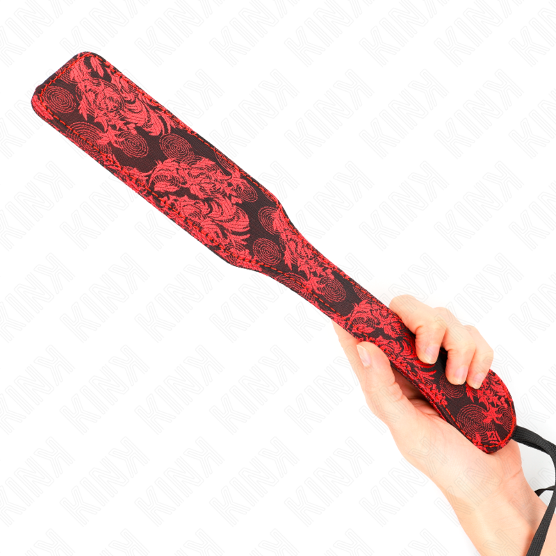 KINK - Paddle BDSM avec Motif Floral Rouge - 32 cm