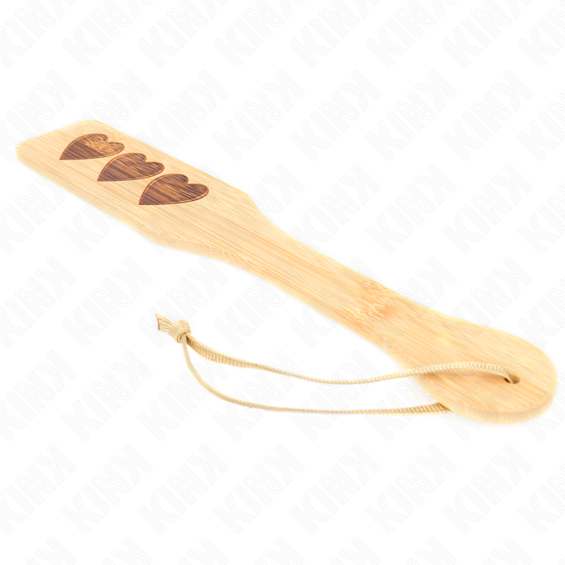 KINK - Paddle BDSM en Bambou avec forme de cœur - 32 cm