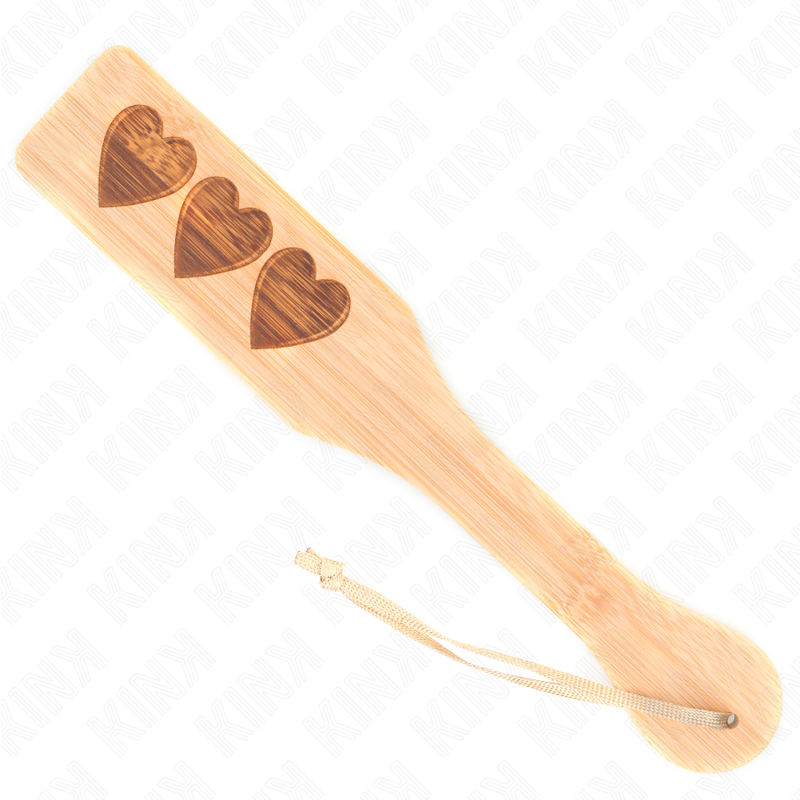 KINK - Paddle BDSM en Bambou avec forme de cœur - 32 cm