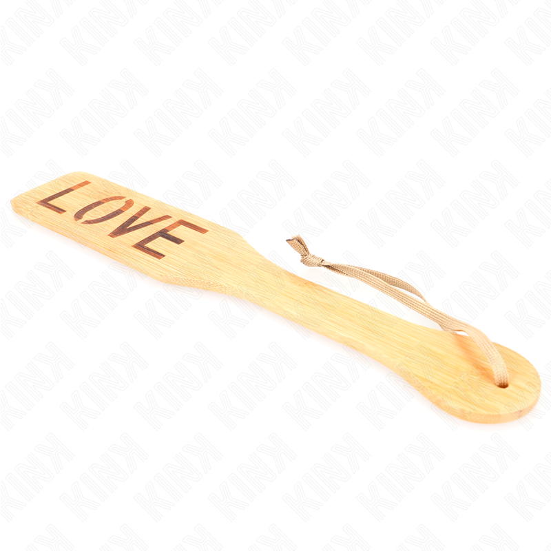 KINK - Paddle BDSM en Bambou avec Inscription ’Love’ - 32 cm