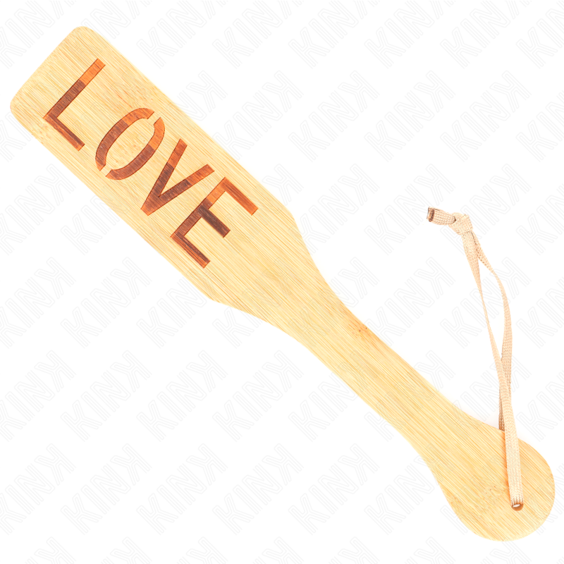 KINK - Paddle BDSM en Bambou avec Inscription ’Love’ - 32 cm