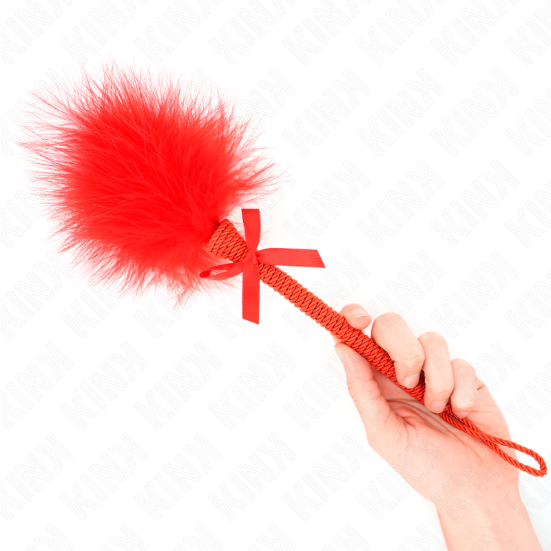KINK – Baguette en Corde de Nylon Plumes Douces & Nœud Rouge
